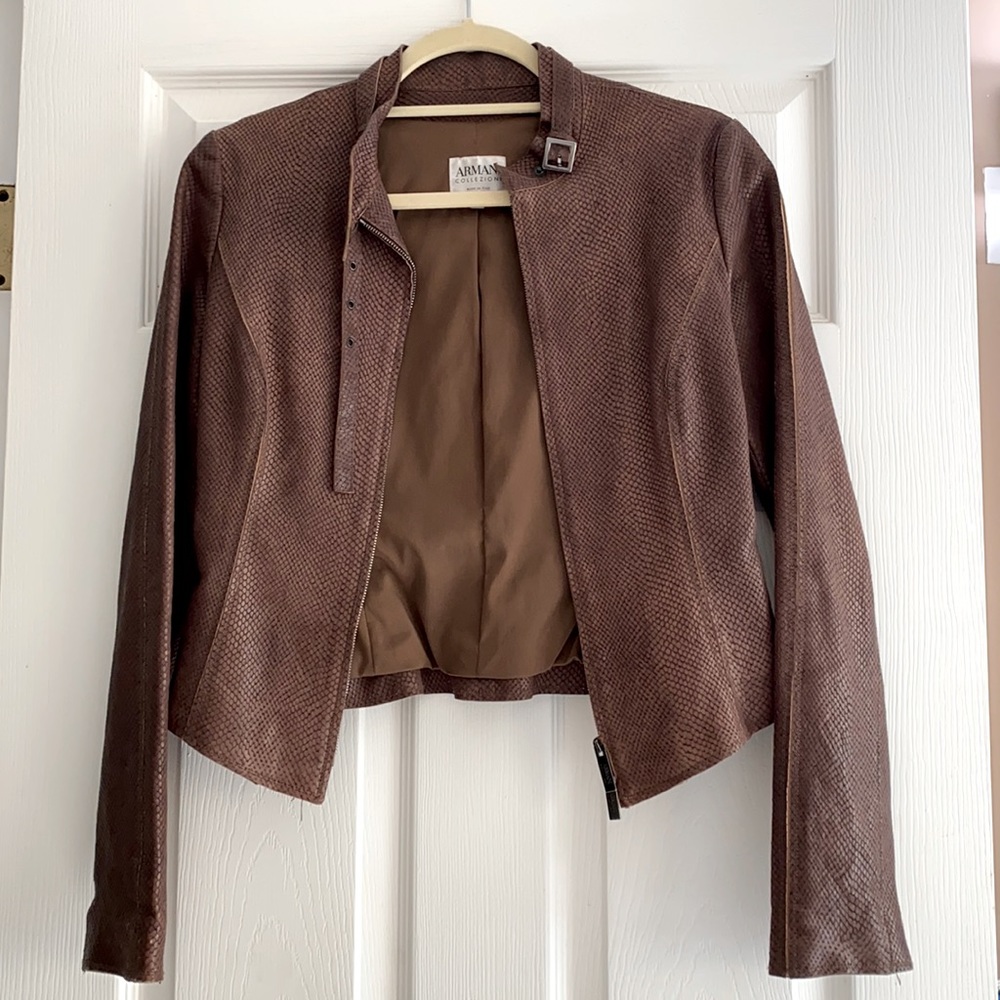 Armani Collezioni Leather Motorcycle Jacket